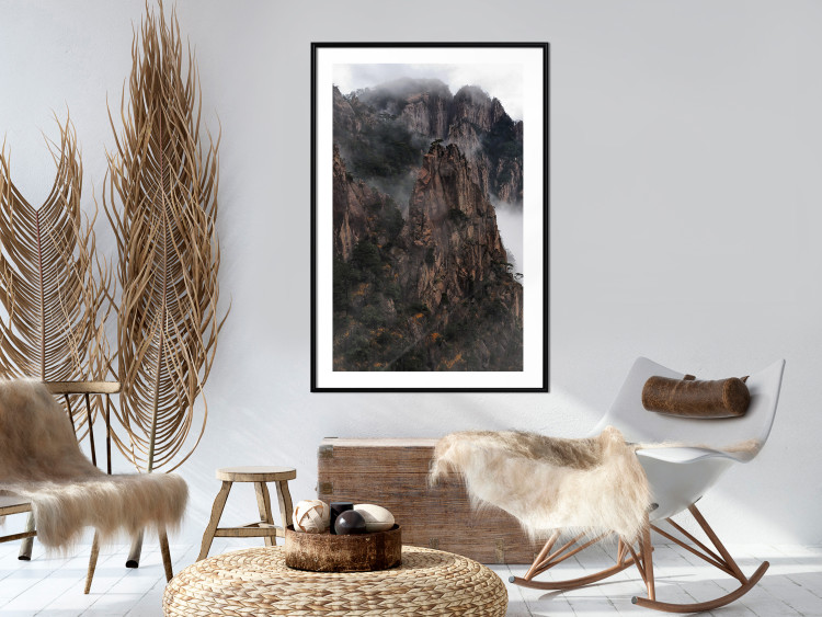 Poster High Mountains - landscape with a view of mountain peaks in dense fog 118467 additionalImage 6