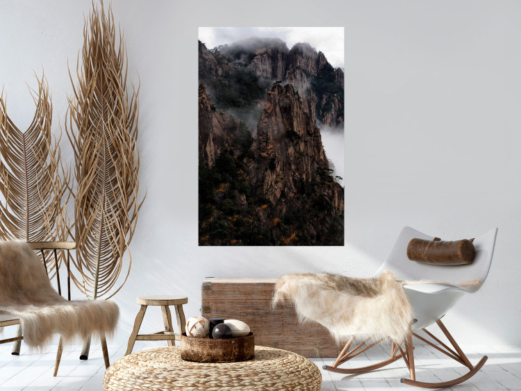 Poster High Mountains - landscape with a view of mountain peaks in dense fog 118467 additionalImage 23