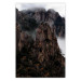 Poster High Mountains - landscape with a view of mountain peaks in dense fog 118467