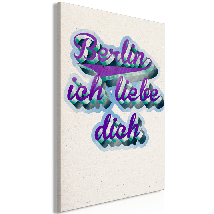 Canvas Berlin love - typographic colored lettering in German 118767 additionalImage 2