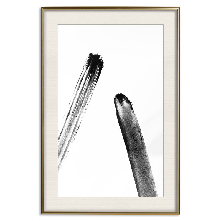Poster Unexpected Encounter - simple black and white abstraction in blots 119267 additionalImage 19