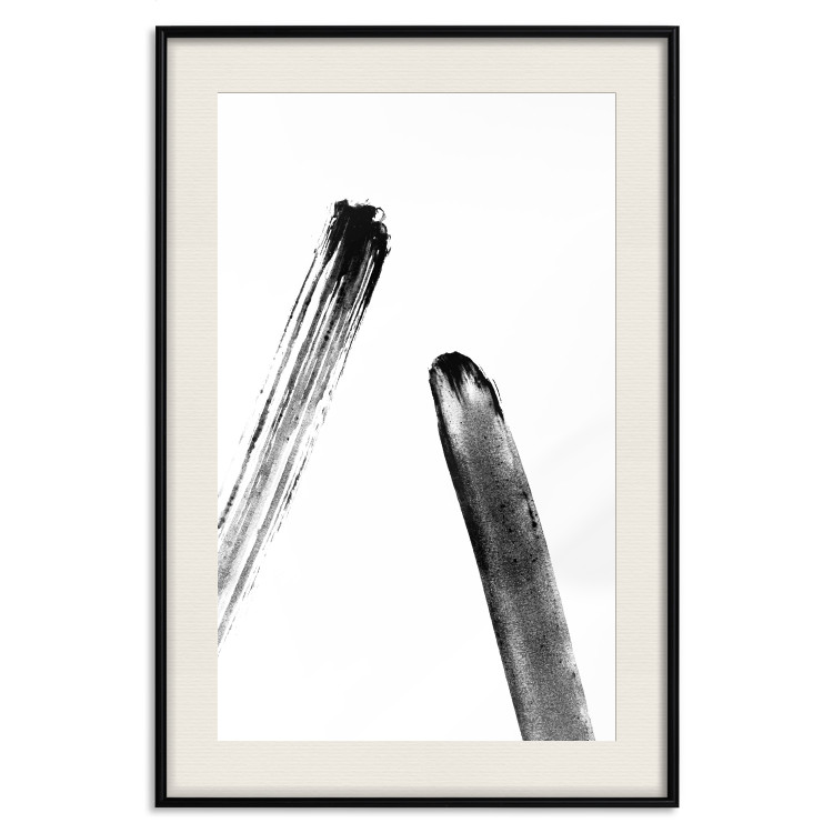 Poster Unexpected Encounter - simple black and white abstraction in blots 119267 additionalImage 18