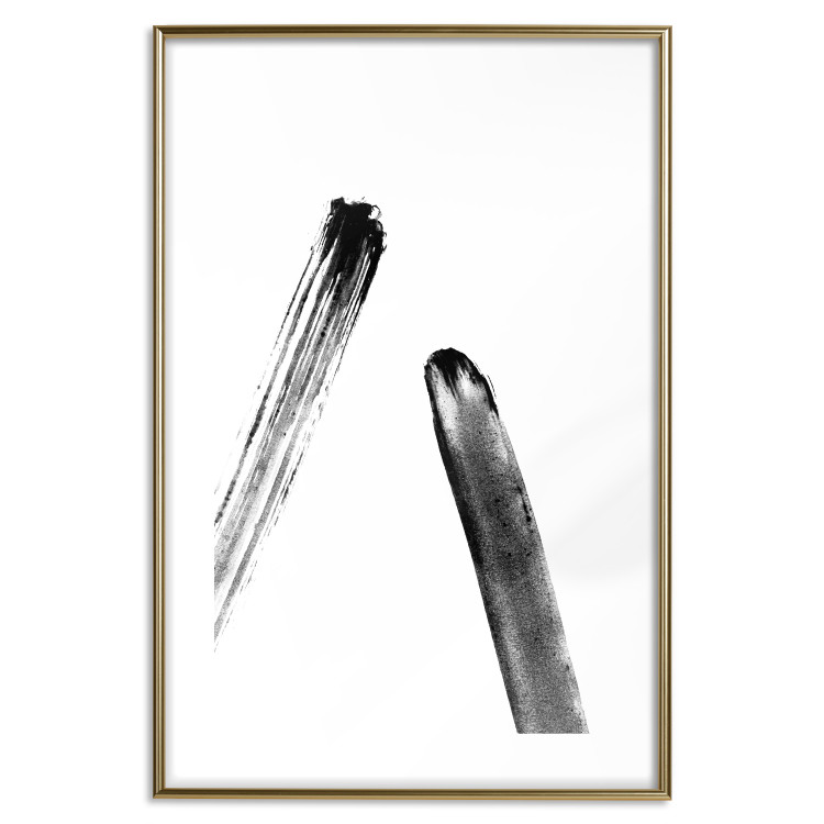 Poster Unexpected Encounter - simple black and white abstraction in blots 119267 additionalImage 16