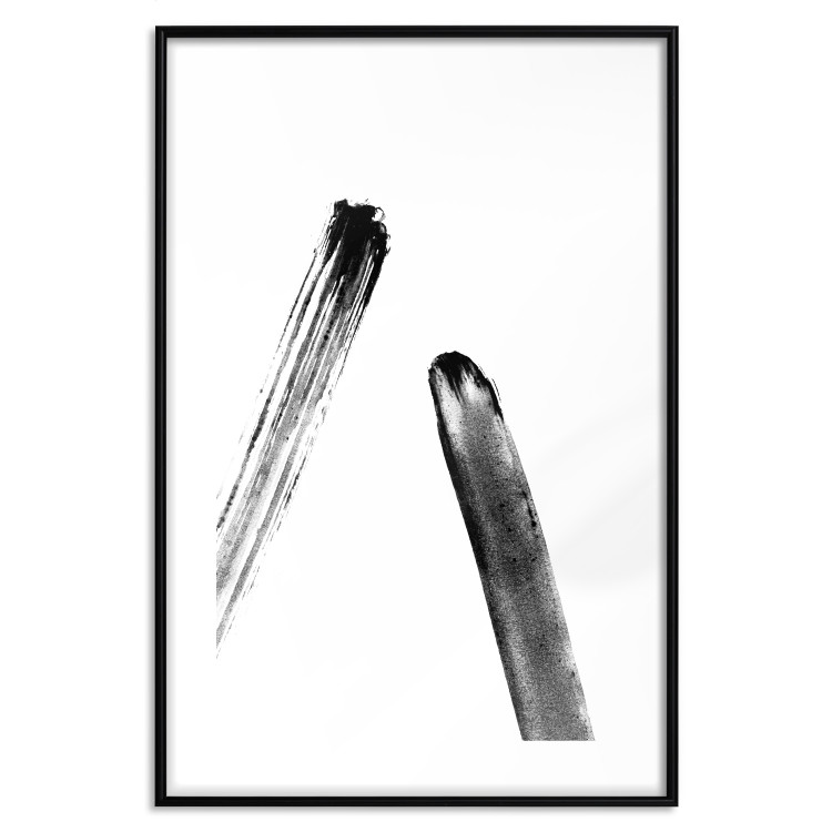 Poster Unexpected Encounter - simple black and white abstraction in blots 119267 additionalImage 15