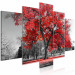 Canvas Autumn in the Park (5 Parts) Wide Red 122767 additionalThumb 2