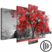 Canvas Autumn in the Park (5 Parts) Wide Red 122767 additionalThumb 6