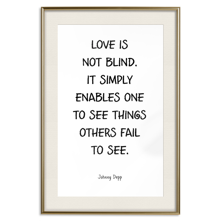 Wall Poster Love Is Not Blind - black English texts on a white background 122867 additionalImage 19