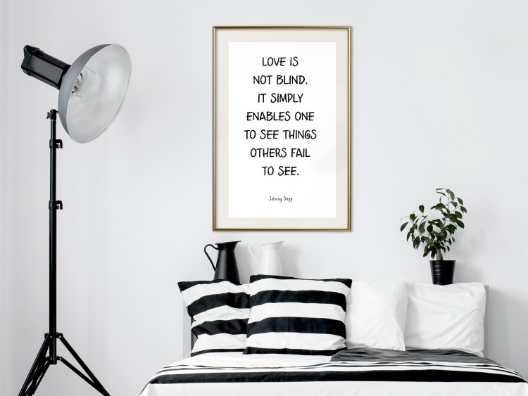 Wall Poster Love Is Not Blind - black English texts on a white background 122867 additionalImage 21
