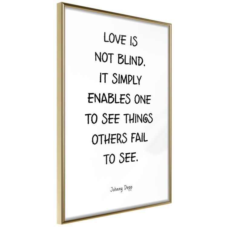 Wall Poster Love Is Not Blind - black English texts on a white background 122867 additionalImage 12