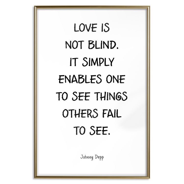 Wall Poster Love Is Not Blind - black English texts on a white background 122867 additionalImage 20