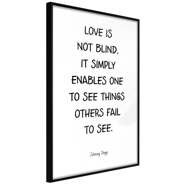 Wall Poster Love Is Not Blind - black English texts on a white background 122867 additionalImage 10