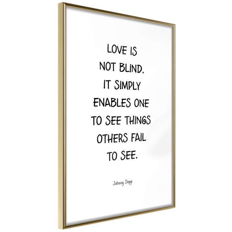 Wall Poster Love Is Not Blind - black English texts on a white background 122867 additionalImage 8