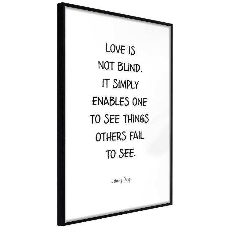 Wall Poster Love Is Not Blind - black English texts on a white background 122867 additionalImage 11