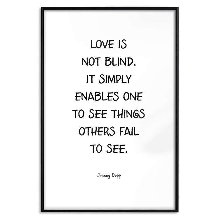 Wall Poster Love Is Not Blind - black English texts on a white background 122867 additionalImage 15