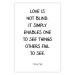 Wall Poster Love Is Not Blind - black English texts on a white background 122867