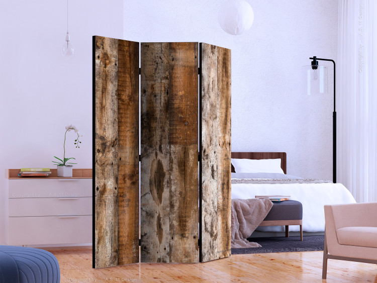 Room Separator Antique Wood - texture of naturally brown wooden planks 122967 additionalImage 2