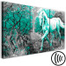 Canvas Art Print Galloping horse in turquoise light - animal silhouette with trees 123067 additionalThumb 6