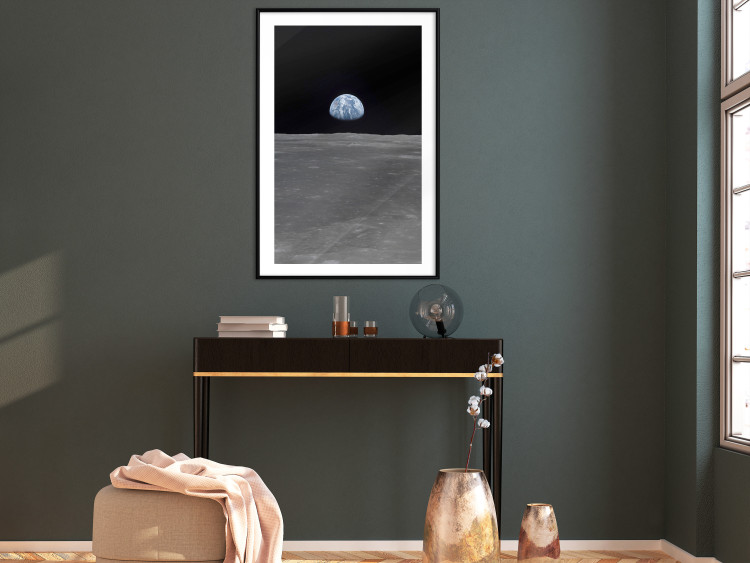 Wall Poster Far from Home - view from the moon to planet Earth in deep space 123167 additionalImage 4