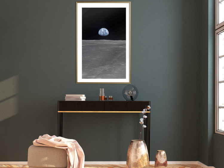 Wall Poster Far from Home - view from the moon to planet Earth in deep space 123167 additionalImage 13