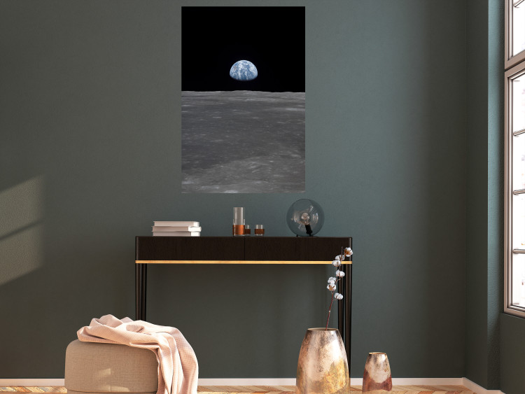 Wall Poster Far from Home - view from the moon to planet Earth in deep space 123167 additionalImage 23