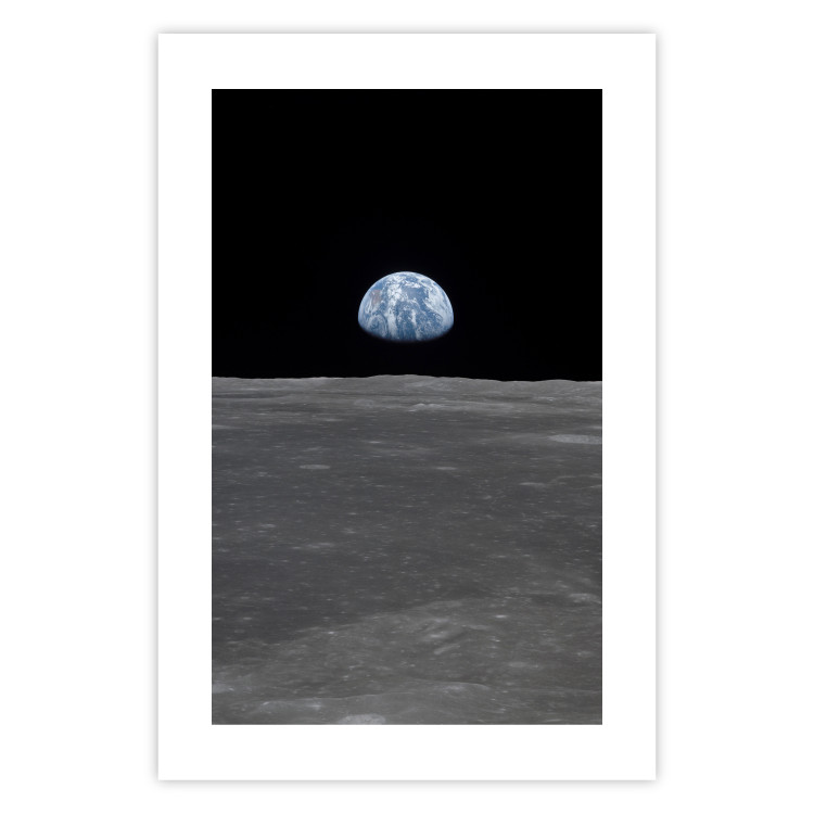 Wall Poster Far from Home - view from the moon to planet Earth in deep space 123167 additionalImage 25