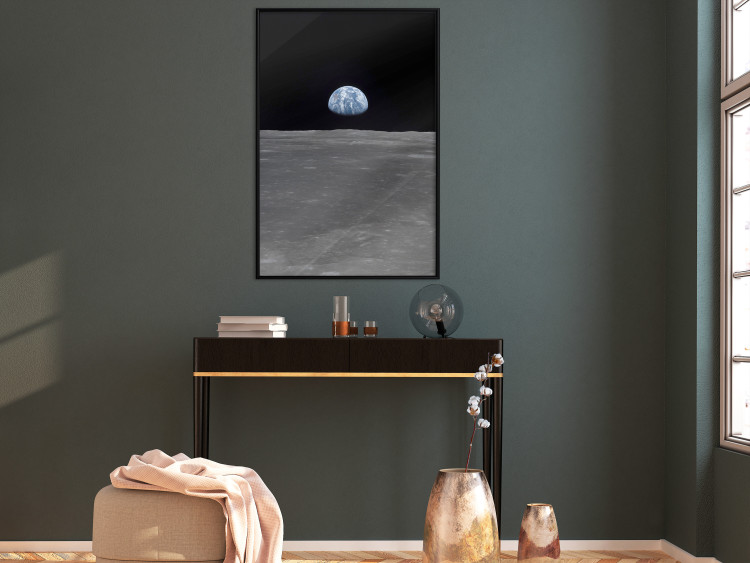 Wall Poster Far from Home - view from the moon to planet Earth in deep space 123167 additionalImage 5