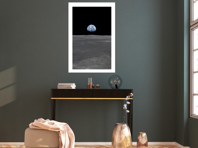 Wall Poster Far from Home - view from the moon to planet Earth in deep space 123167 additionalImage 4