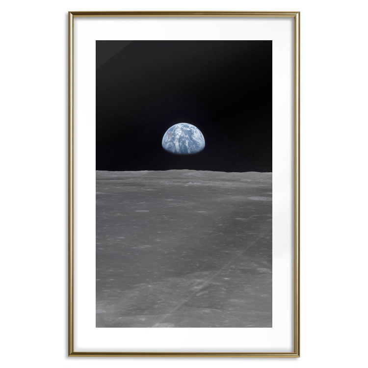 Wall Poster Far from Home - view from the moon to planet Earth in deep space 123167 additionalImage 16