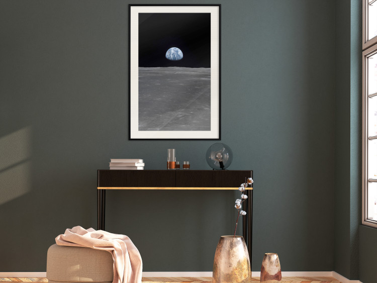 Wall Poster Far from Home - view from the moon to planet Earth in deep space 123167 additionalImage 22