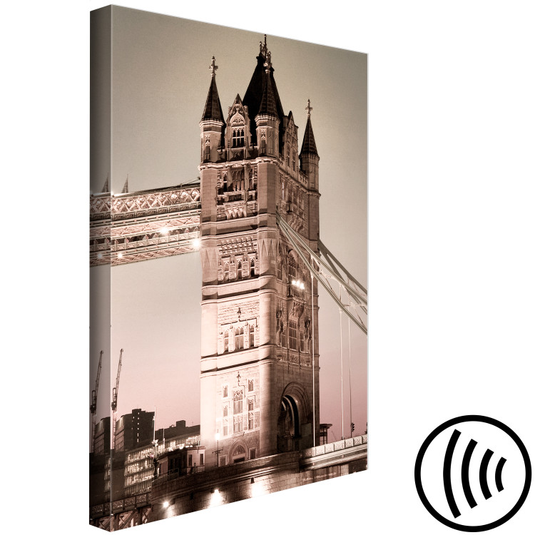 Canvas Art Print Tower of Tower Bridge - photo of London architecture in night light 123867 additionalImage 6