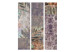 Folding Screen Concrete Garden (3-piece) - botanical pattern on an irregular background 124067 additionalThumb 3