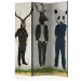 Room Divider Screen Man or Animal? (3-piece) - three human figures with animal heads 124267