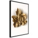 Poster Golden Maple - leaf covered with a thin layer of gold lying on white background 124967 additionalThumb 10
