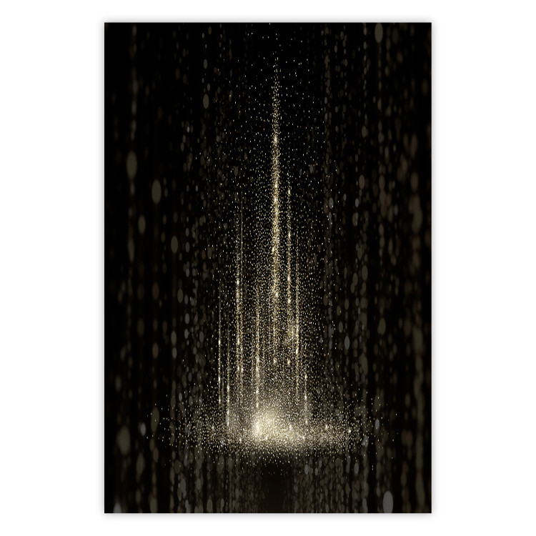 Poster Snowstorm - landscape of falling snowflakes' glow against a night backdrop 125067