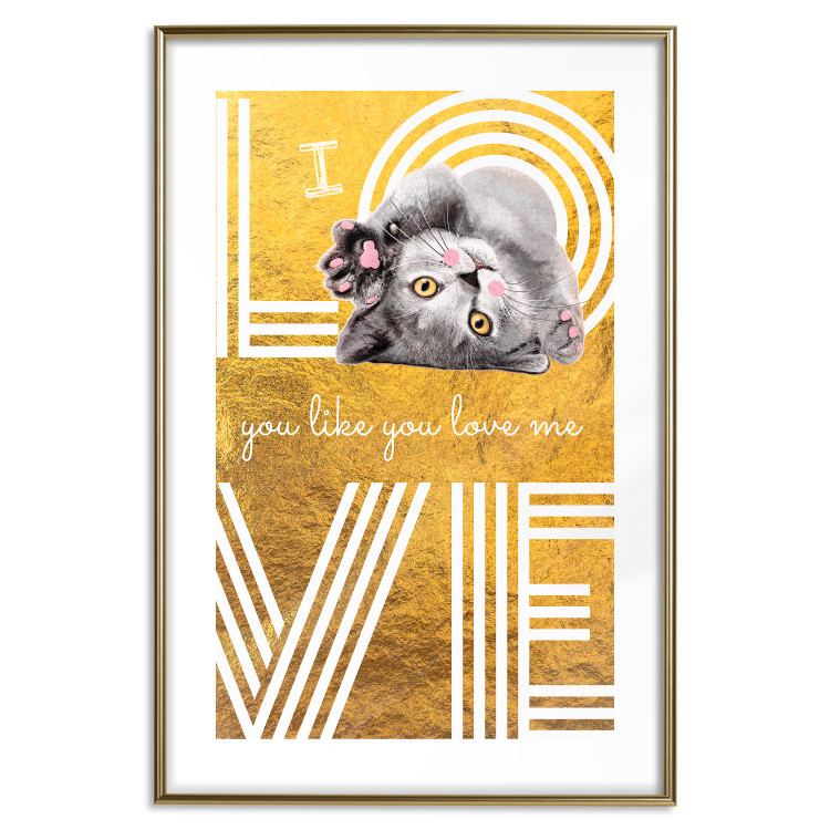 Poster I Love You like You Love Me - English text on a yellow background 125367 additionalImage 14