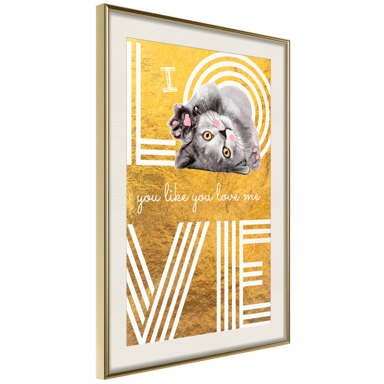 Poster I Love You like You Love Me - English text on a yellow background 125367 additionalImage 2