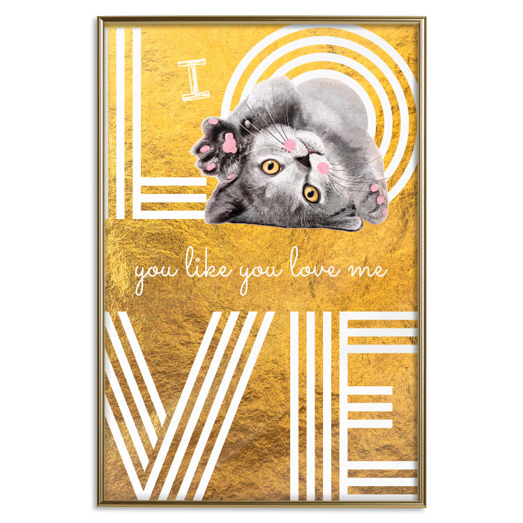 Poster I Love You like You Love Me - English text on a yellow background 125367 additionalImage 16