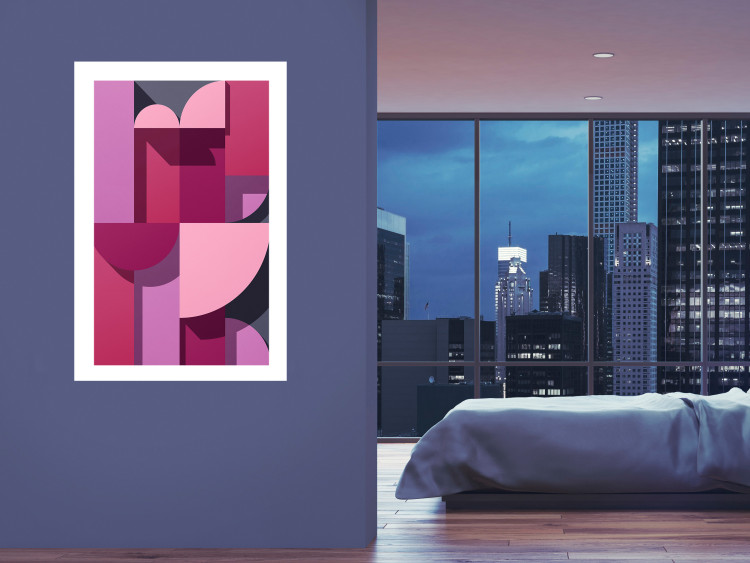 Wall Poster Abstract Home - various geometric figures in shades of pink 125467 additionalImage 2