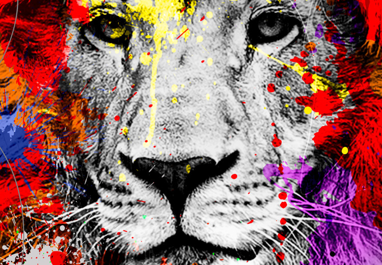 Canvas Print Colourful Animals: Lion (1 Part) Vertical 126967 additionalImage 5