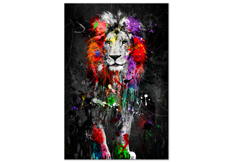 Canvas Print Colourful Animals: Lion (1 Part) Vertical 126967