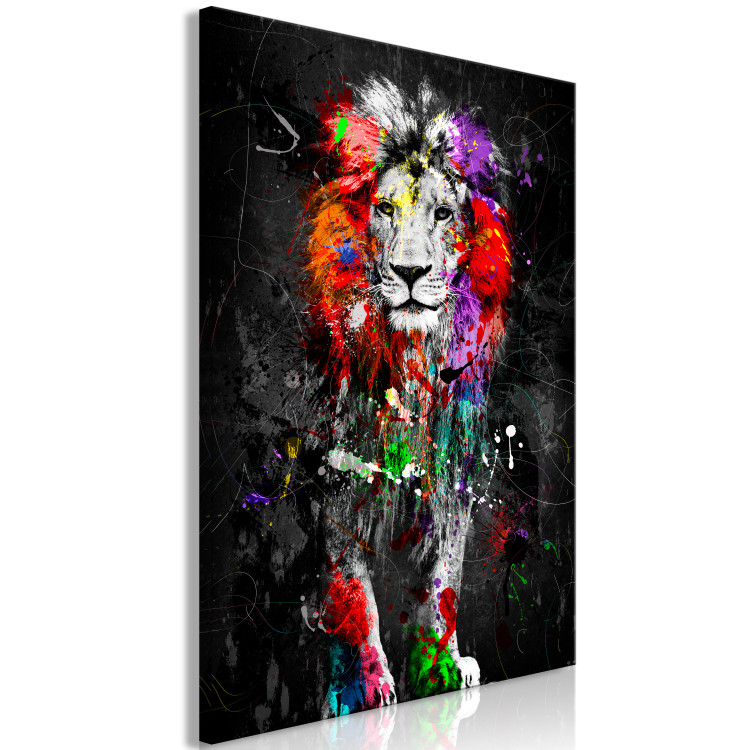 Canvas Print Colourful Animals: Lion (1 Part) Vertical 126967 additionalImage 2