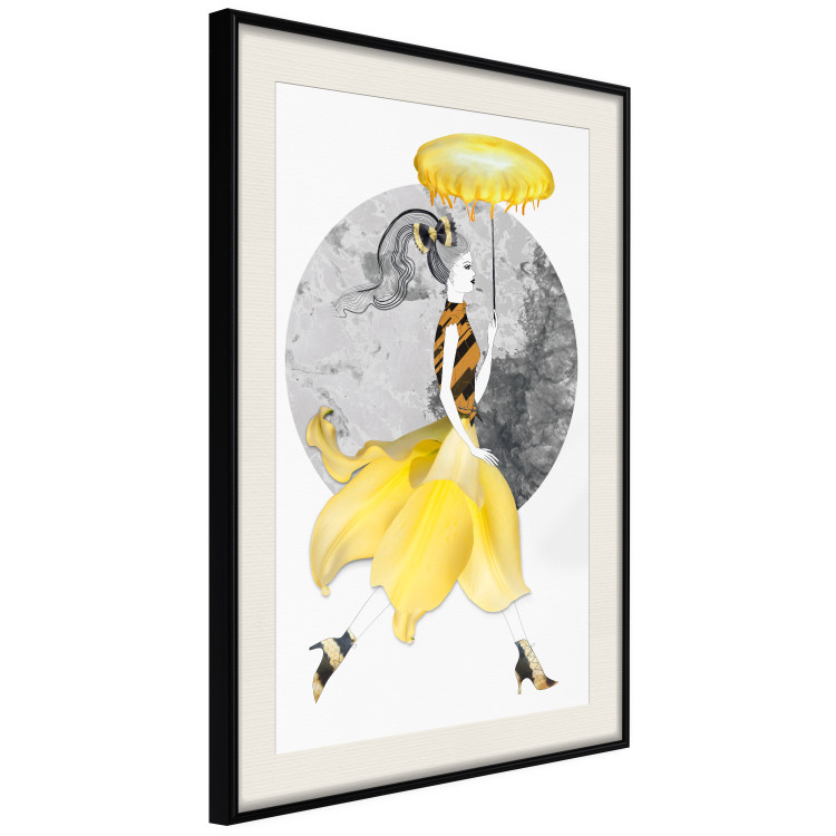 Poster Running Girl - abstract female figure in yellow skirt 127867 additionalImage 2