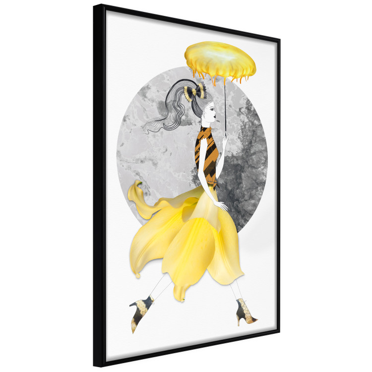 Poster Running Girl - abstract female figure in yellow skirt 127867 additionalImage 13