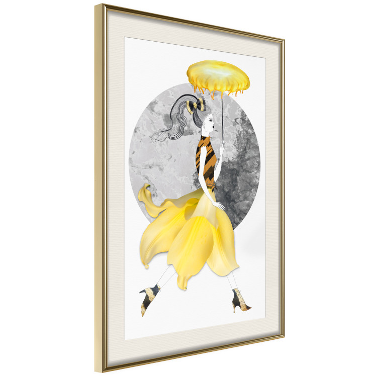 Poster Running Girl - abstract female figure in yellow skirt 127867 additionalImage 3