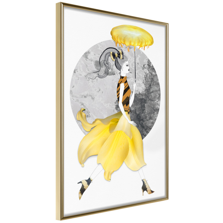 Poster Running Girl - abstract female figure in yellow skirt 127867 additionalImage 14