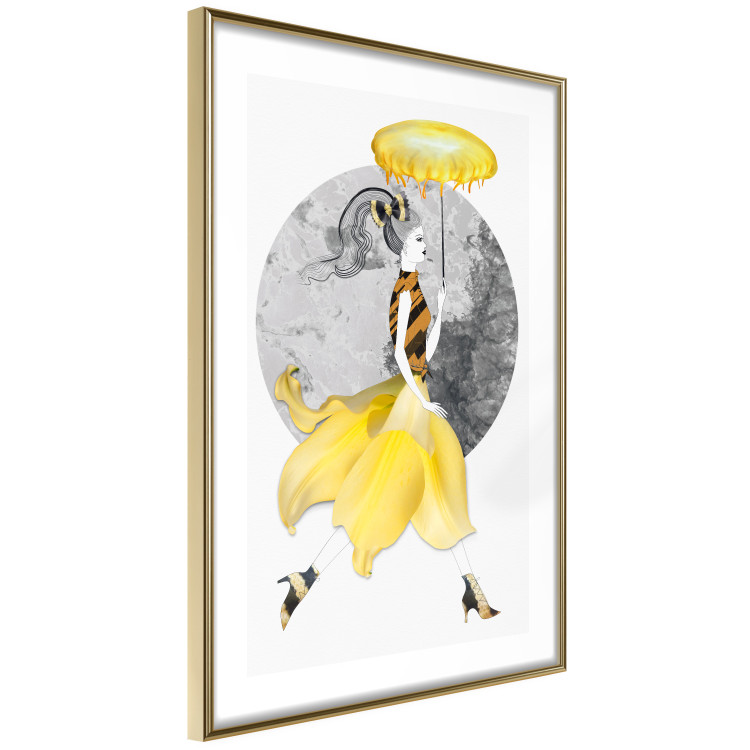 Poster Running Girl - abstract female figure in yellow skirt 127867 additionalImage 7