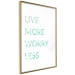 Poster Live More Worry Less - blue English inscription on white background 128367 additionalThumb 7