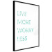 Poster Live More Worry Less - blue English inscription on white background 128367 additionalThumb 6