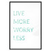 Poster Live More Worry Less - blue English inscription on white background 128367 additionalThumb 15