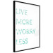 Poster Live More Worry Less - blue English inscription on white background 128367 additionalThumb 11